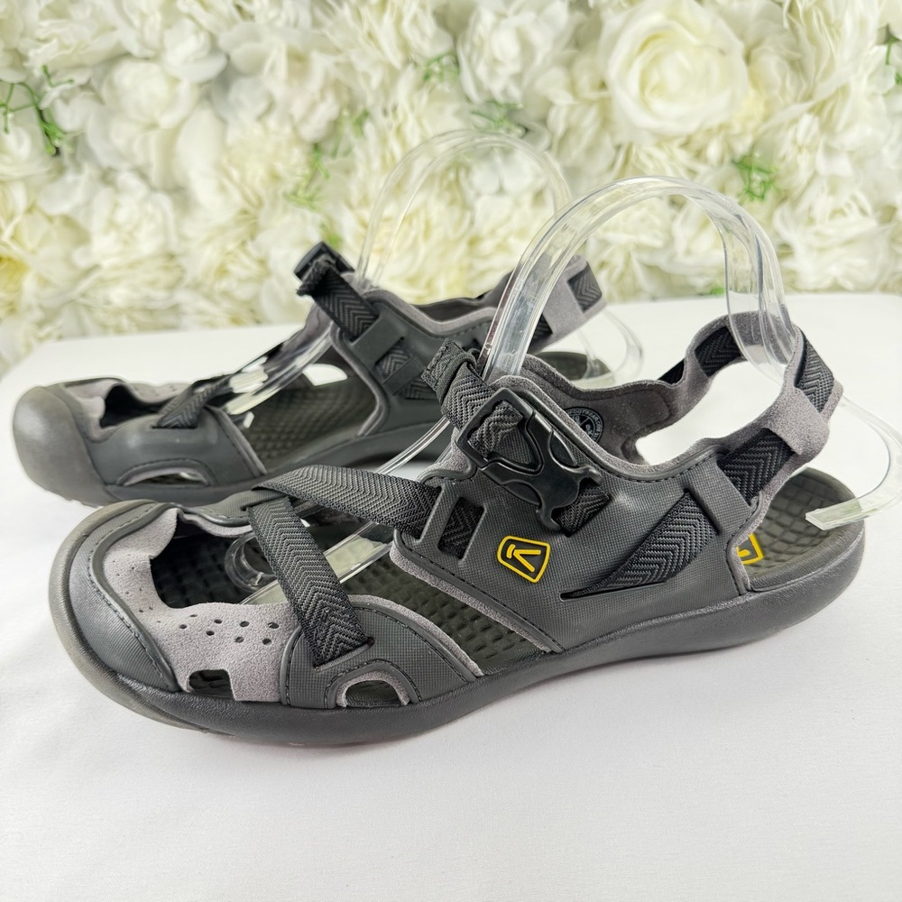 Keen Zerraport II Sport Sandals Men’s 10 Gray Black Hiking Water Shoes - Picture 4 of 10